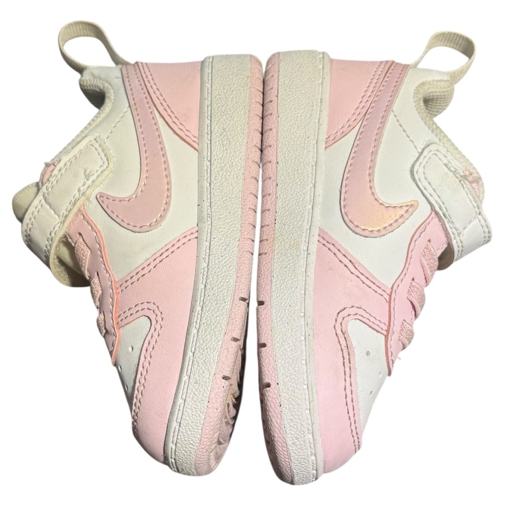 Nike Baby Girl Court Borough Low Baby Velcro Sneakers Shoes White Pink. 6. - Picture 3 of 8